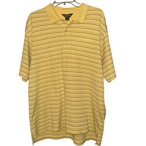 Brooks Brothers Country Club Pro Sport Golf Polo Performance Knit Yellow Large